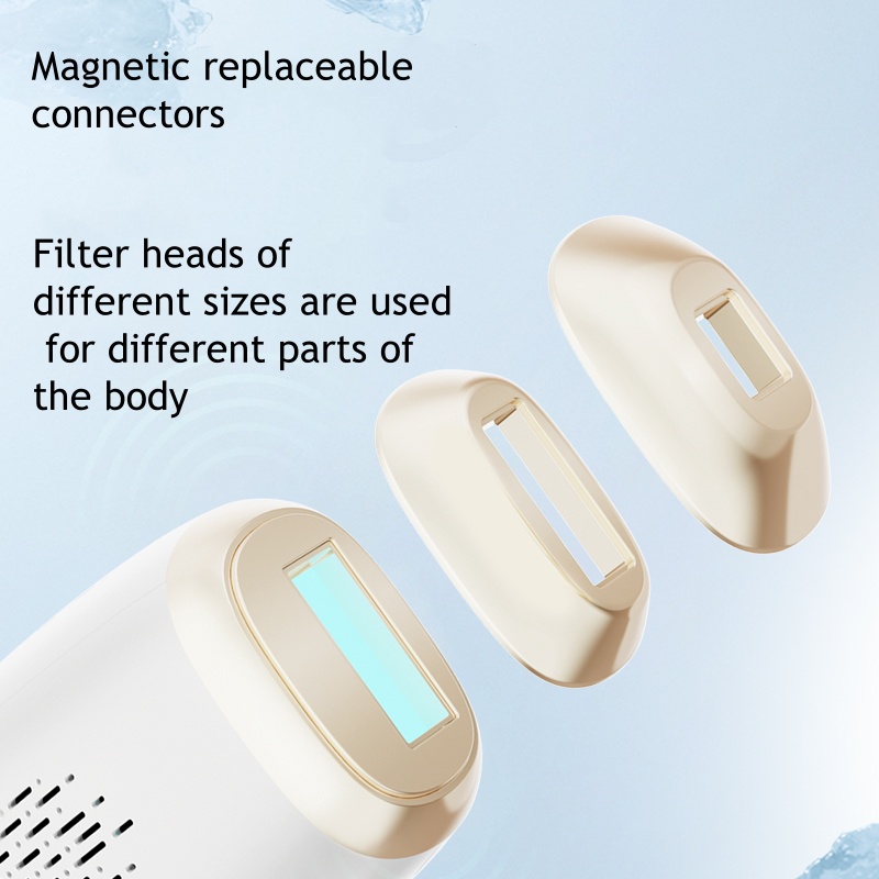 3-in-1 Replaceable Head Ice Hair Removal Device Full-Body Use for Lips Underarms and Private Area