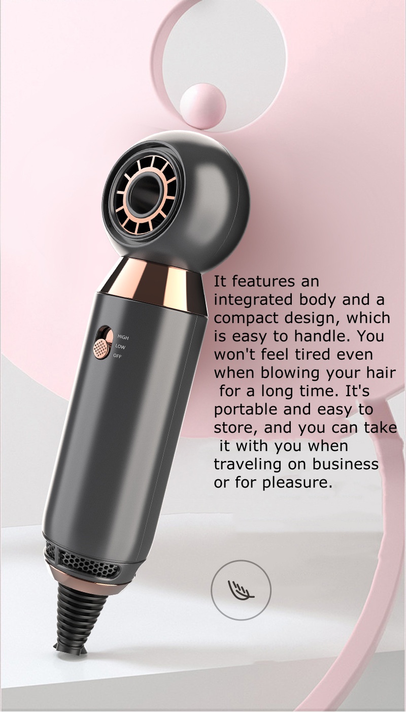 Bladeless Mini Hair Dryer Portable Travel Blow Dryer Wall Mounted Hotel Hair Dryer Compact and Light