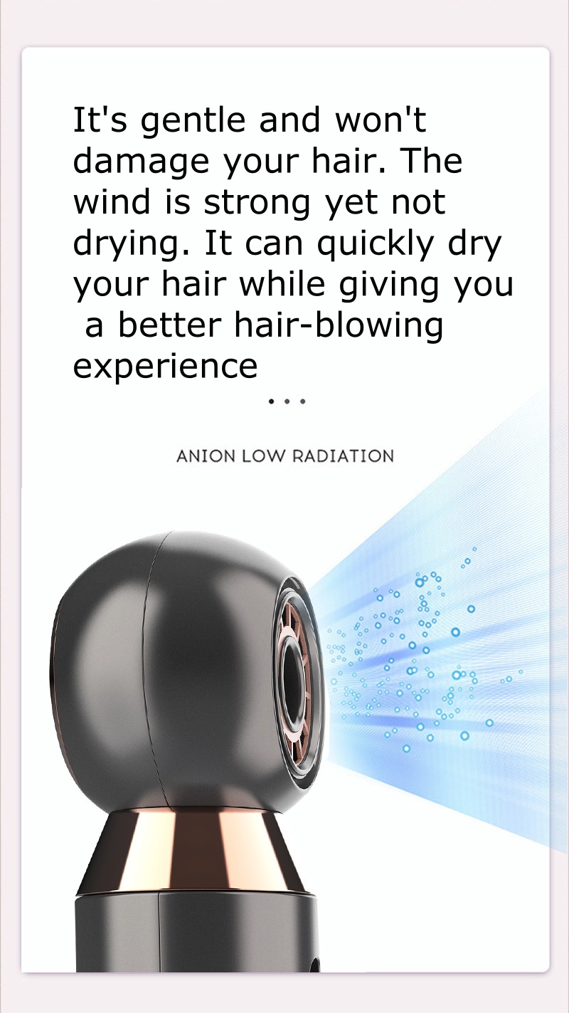 Bladeless Mini Hair Dryer Portable Travel Blow Dryer Wall Mounted Hotel Hair Dryer Compact and Light