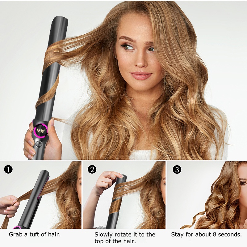 Spiral Ceramic Glaze Plate 10-Level Temperature Control Straightener and Curler Dual-Use Hair tool Spiral Ceramic Glaze Plate 10-Level Temperature Control Straightener and Curler Dual-Use Hair tool