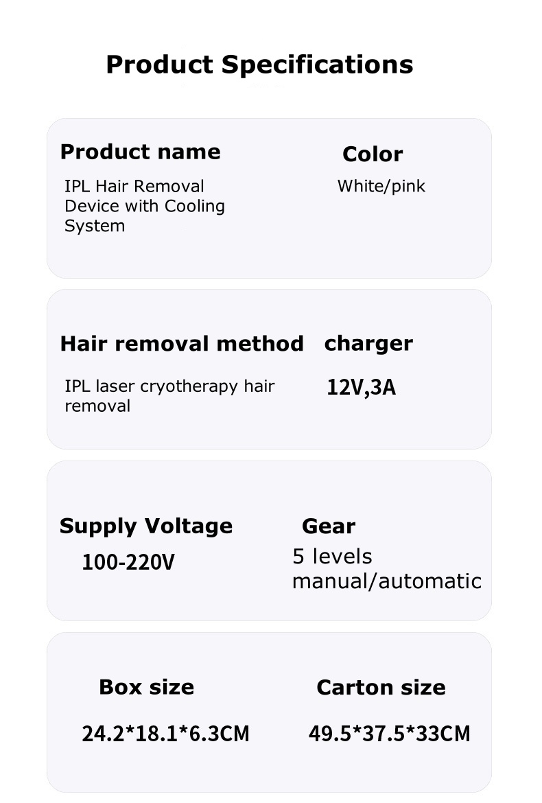 IPL Ice Point Laser Hair Removal Device for Home Use – Painless Electric Hair Remover