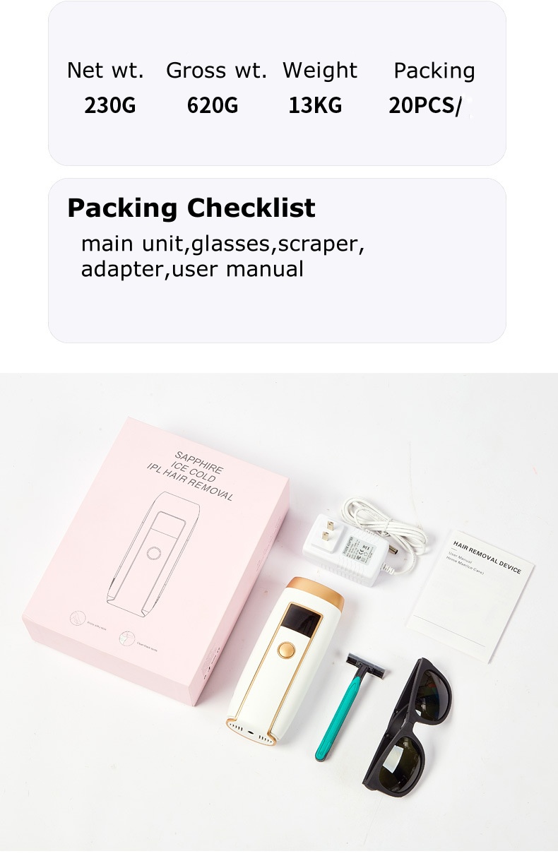 IPL Ice Point Laser Hair Removal Device for Home Use – Painless Electric Hair Remover