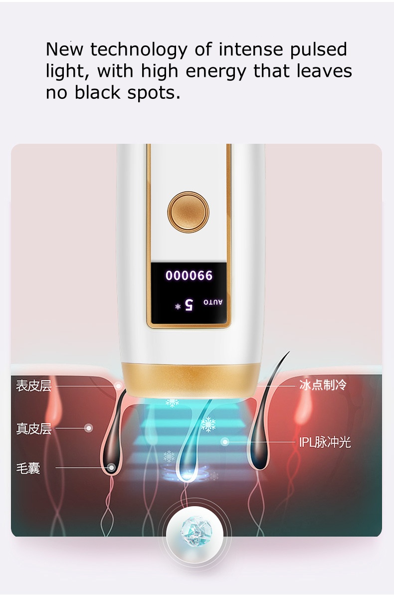 IPL Ice Point Laser Hair Removal Device for Home Use – Painless Electric Hair Remover