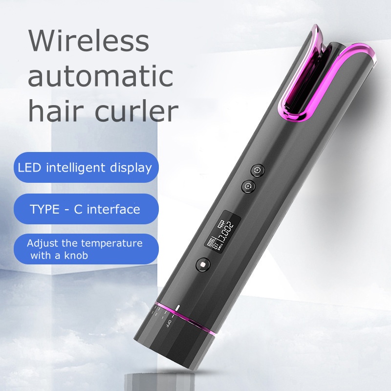 Portable Wireless Automatic Curling Iron - USB Rechargeable, Smart LCD, Multi-Functional for Travel