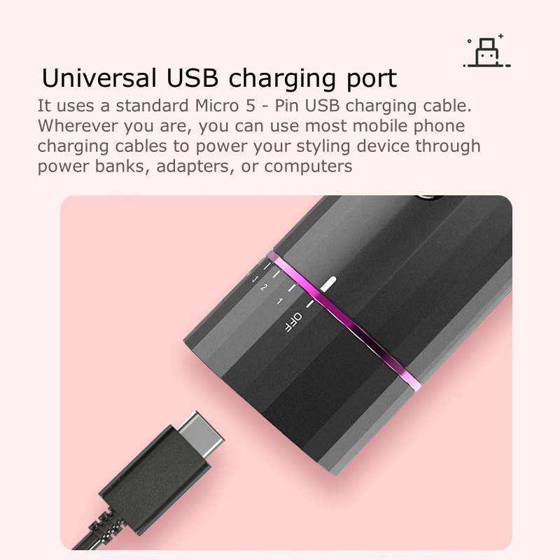 Portable Wireless Automatic Curling Iron - USB Rechargeable, Smart LCD, Multi-Functional for Travel
