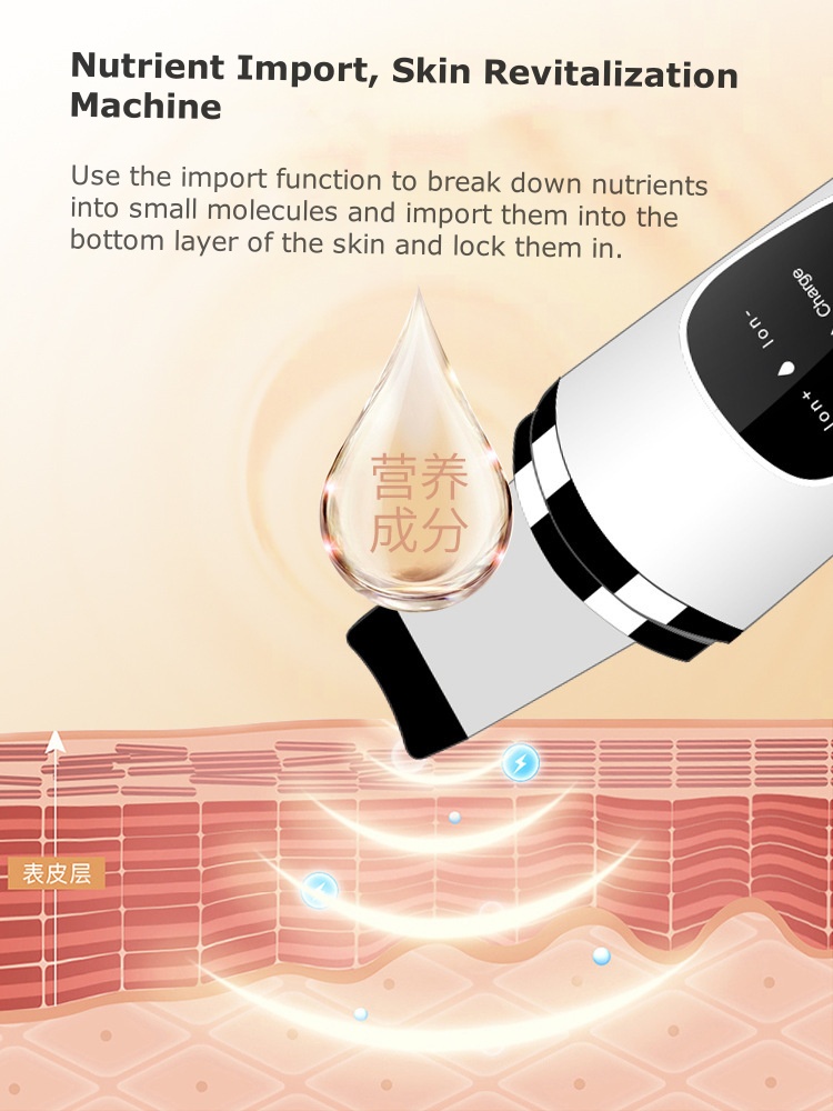 Ultrasonic Skin Scrubber with LCD Display - Exfoliating Dead Skin Remover & Facial Beauty Device