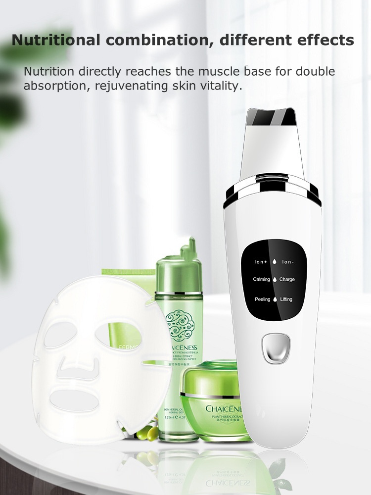 Ultrasonic Skin Scrubber with LCD Display - Exfoliating Dead Skin Remover & Facial Beauty Device