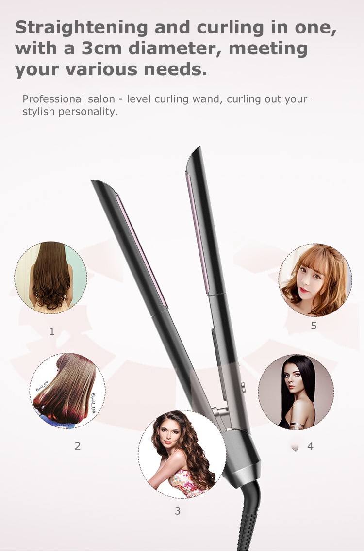 Affordable 2-in-1 Hair Straightener and Curler - Safe One-Button Temperature Control for Damage-Free Affordable 2-in-1 Hair Straightener and Curler - Safe One-Button Temperature Control for Damage-Free