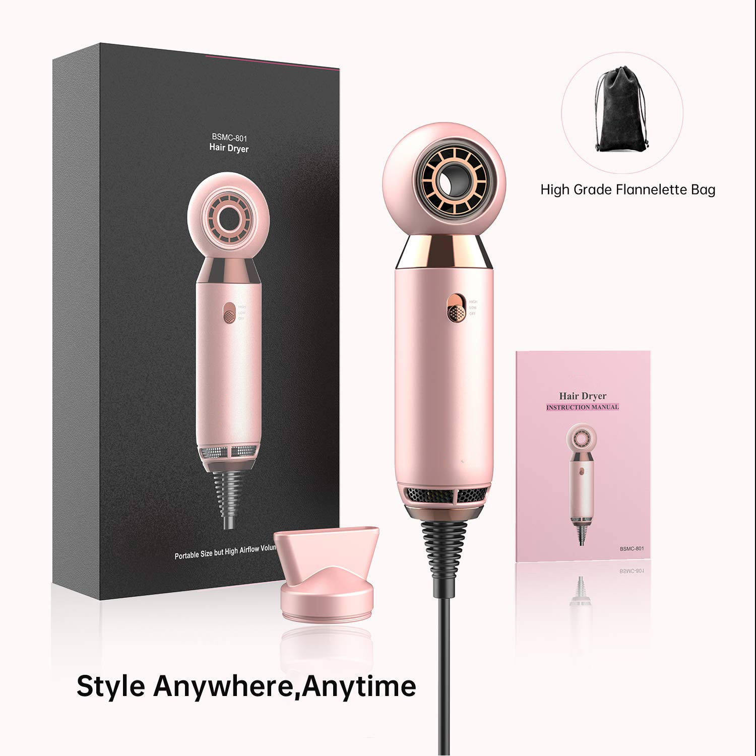2024 Hot-Selling High-End Mini Hair Dryer for Home Use