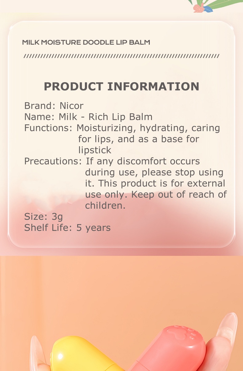 Heart-Shaped Milk Lip Balm - Hydrating & Moisturizing Fruity Lip Care for Men and Women Couples