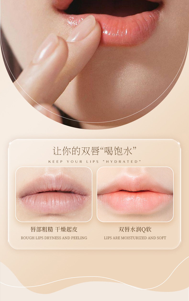 Hydrating Tea Oil Lip Balm for Soft Healthy Lips Nourishes and Reduces Lip Lines