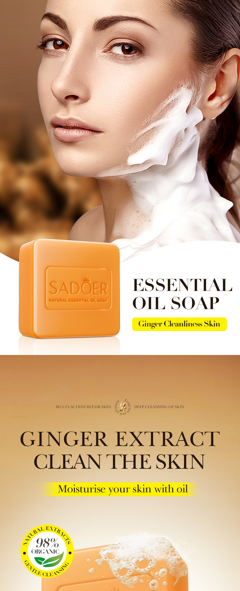 SADOER Cologne Perfumed soap deeply cleanses the body dish soap hand made soap