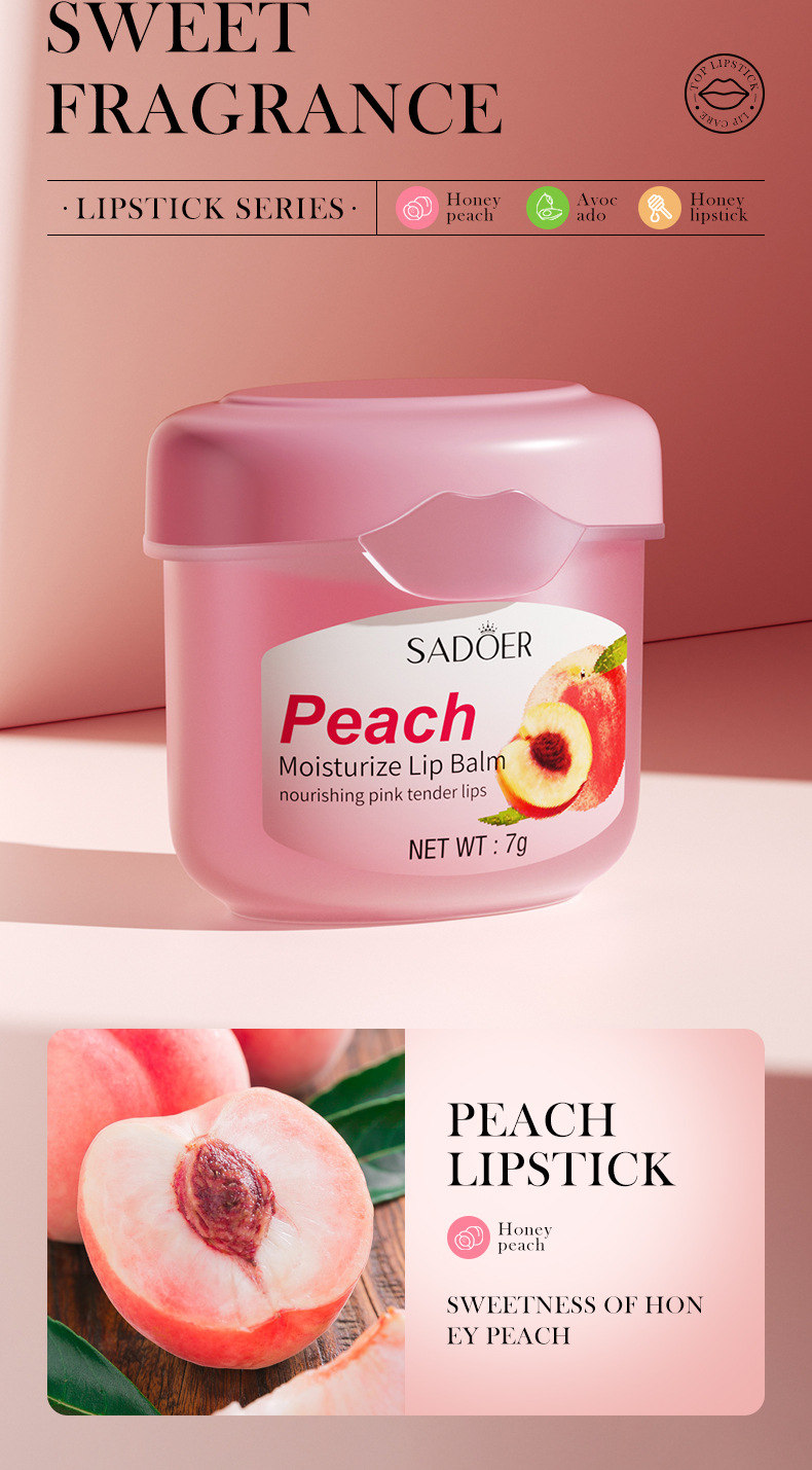 SADOER Honey Lip Balm Moisturizing Lip Care for Fall and Winter Prevents Dryness
