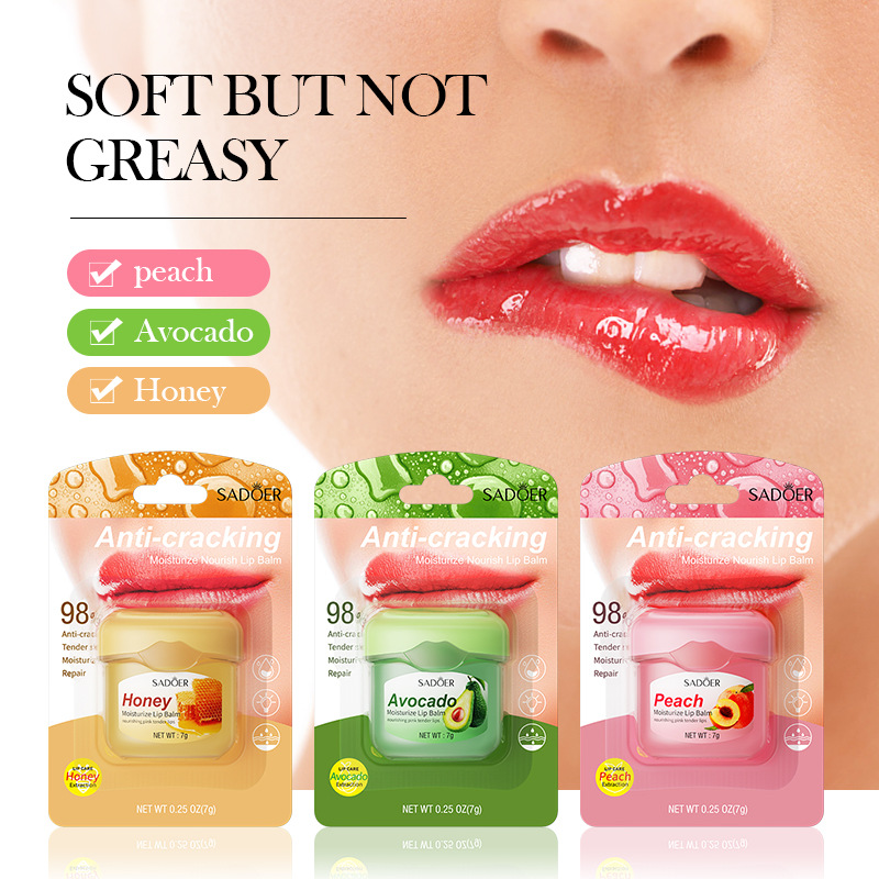 SADOER Honey Lip Balm Moisturizing Lip Care for Fall and Winter Prevents Dryness