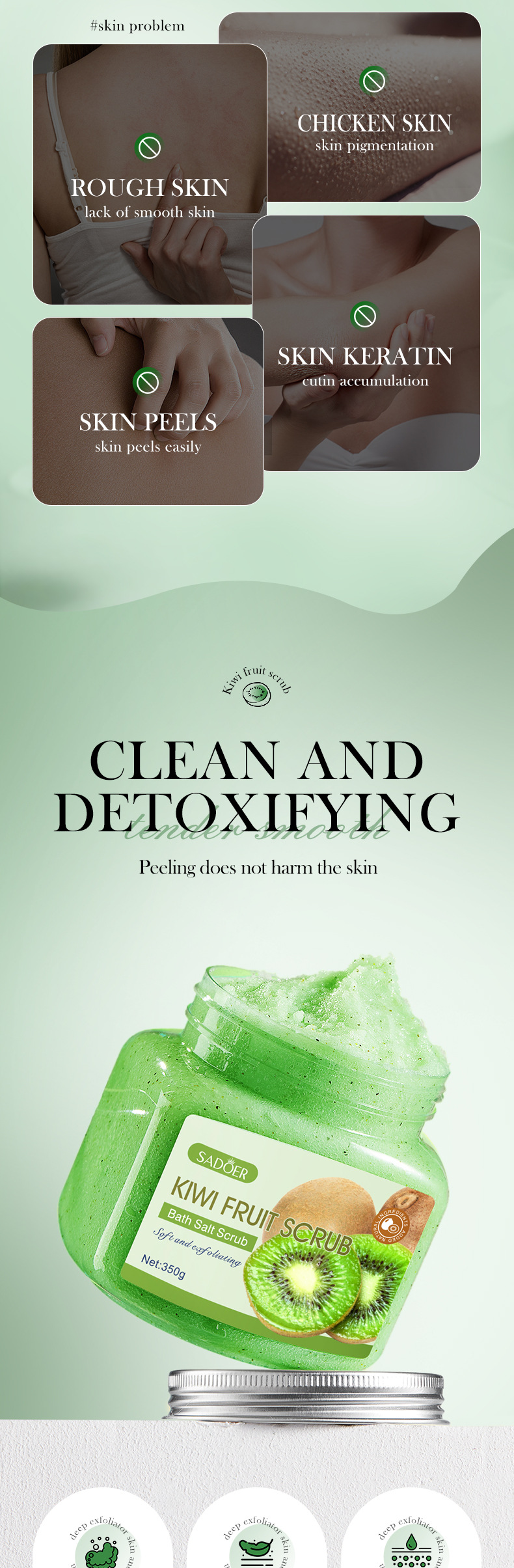 SADOER Fruit Exfoliating Scrub | Deep Cleansing & Skin Smoothing Formula