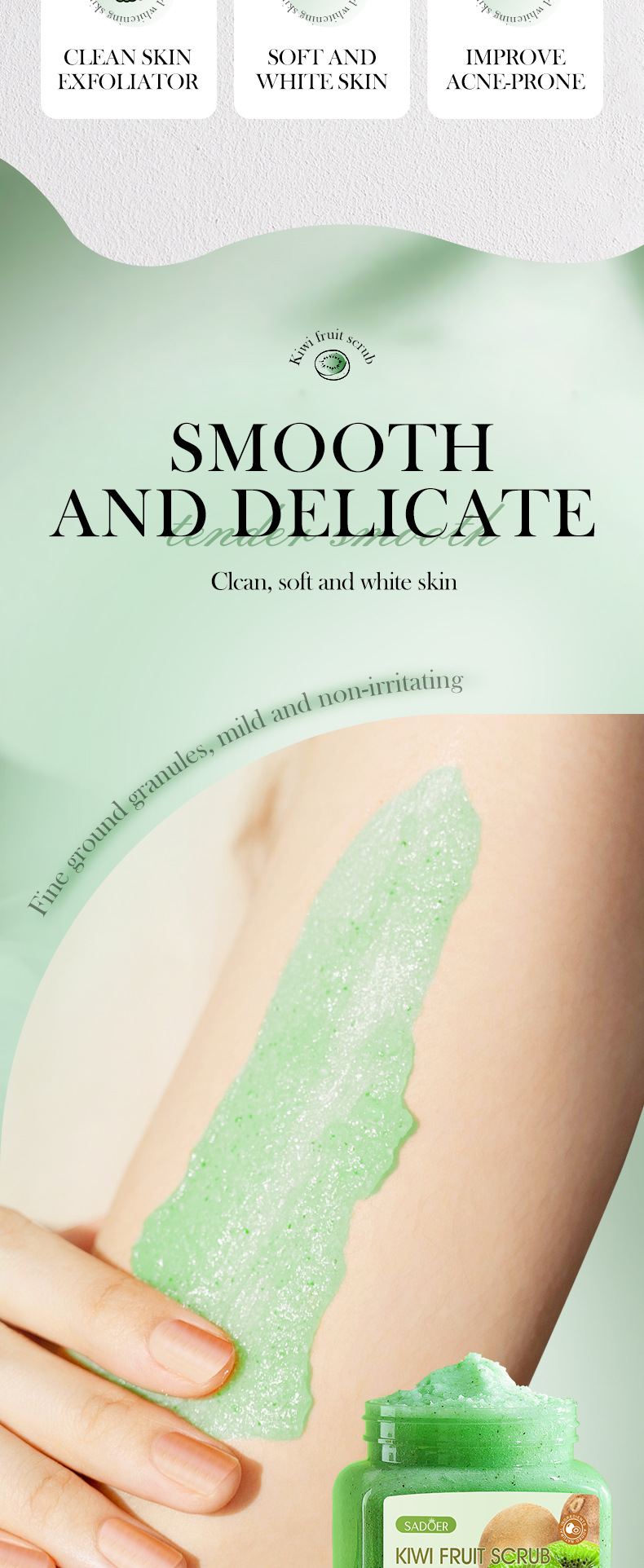 SADOER Fruit Exfoliating Scrub | Deep Cleansing & Skin Smoothing Formula