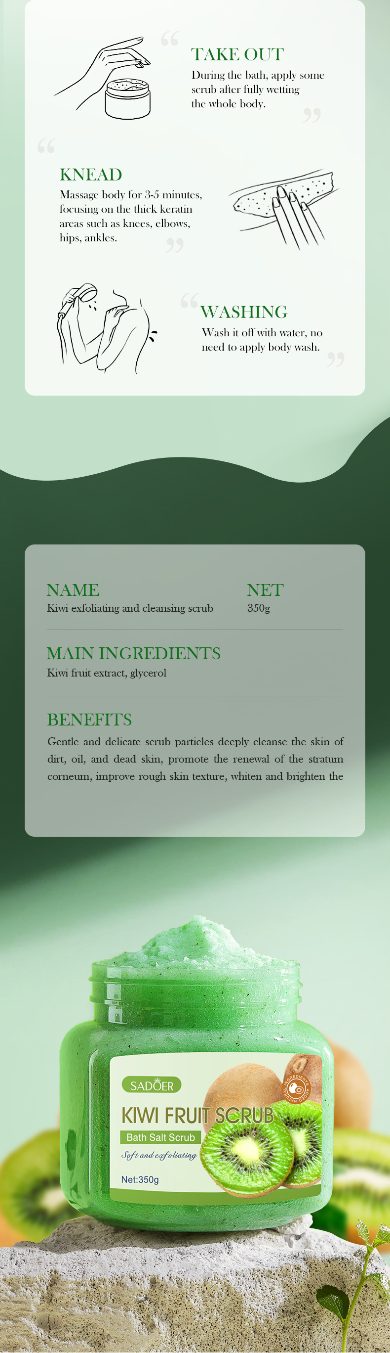 SADOER Fruit Exfoliating Scrub | Deep Cleansing & Skin Smoothing Formula