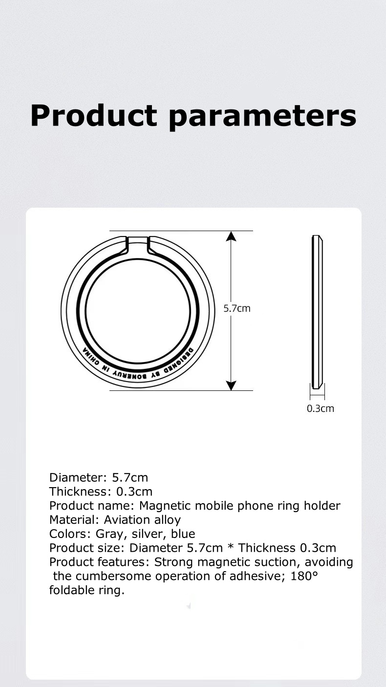  MagSafe Ultra-Thin Magnetic Phone Ring Holder – Foldable Zinc Alloy Stand
