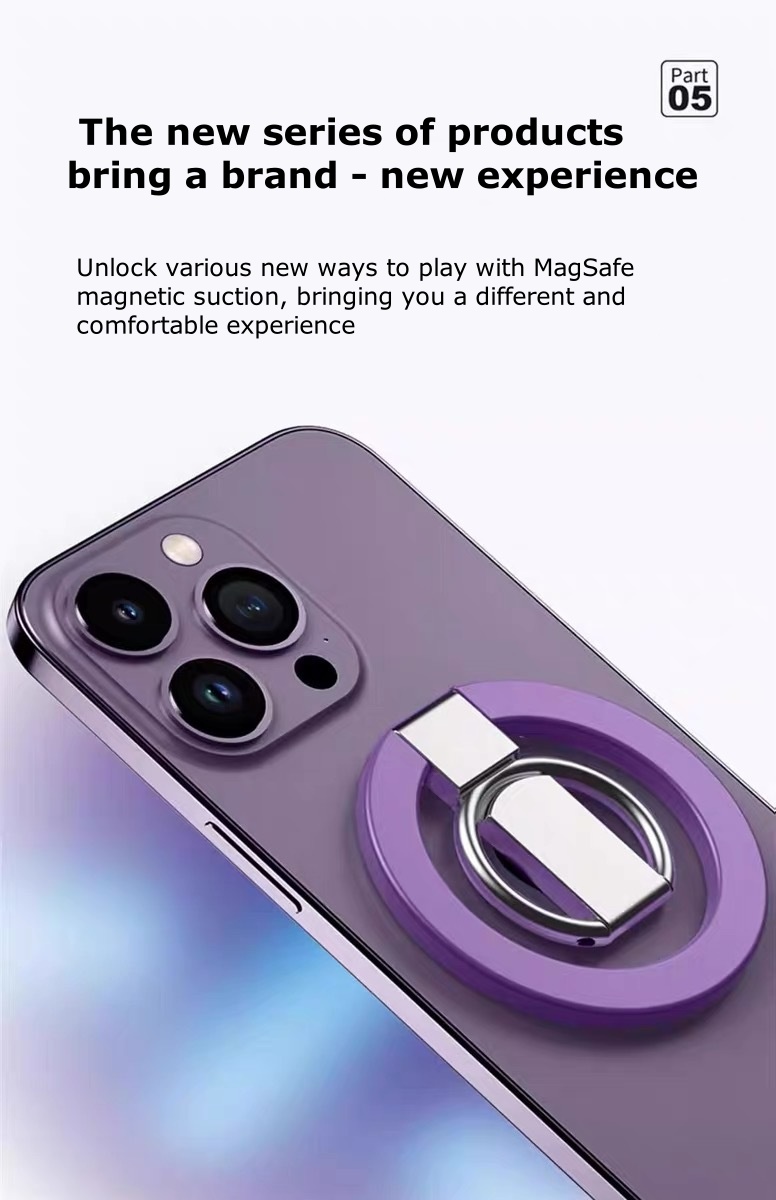  MagSafe Ultra-Thin Magnetic Phone Ring Holder – Foldable Zinc Alloy Stand