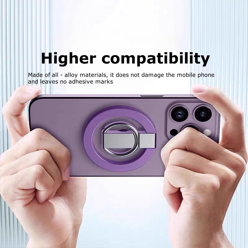  MagSafe Ultra-Thin Magnetic Phone Ring Holder – Foldable Zinc Alloy Stand