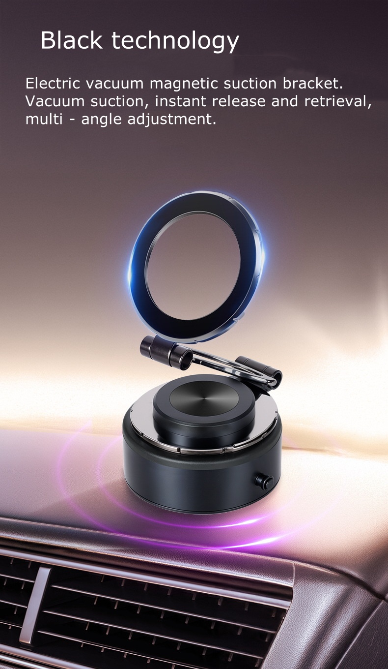 Magnetic Telescopic Car Phone Holder - Vacuum Suction Tech for GPS Navigation CZF-C502