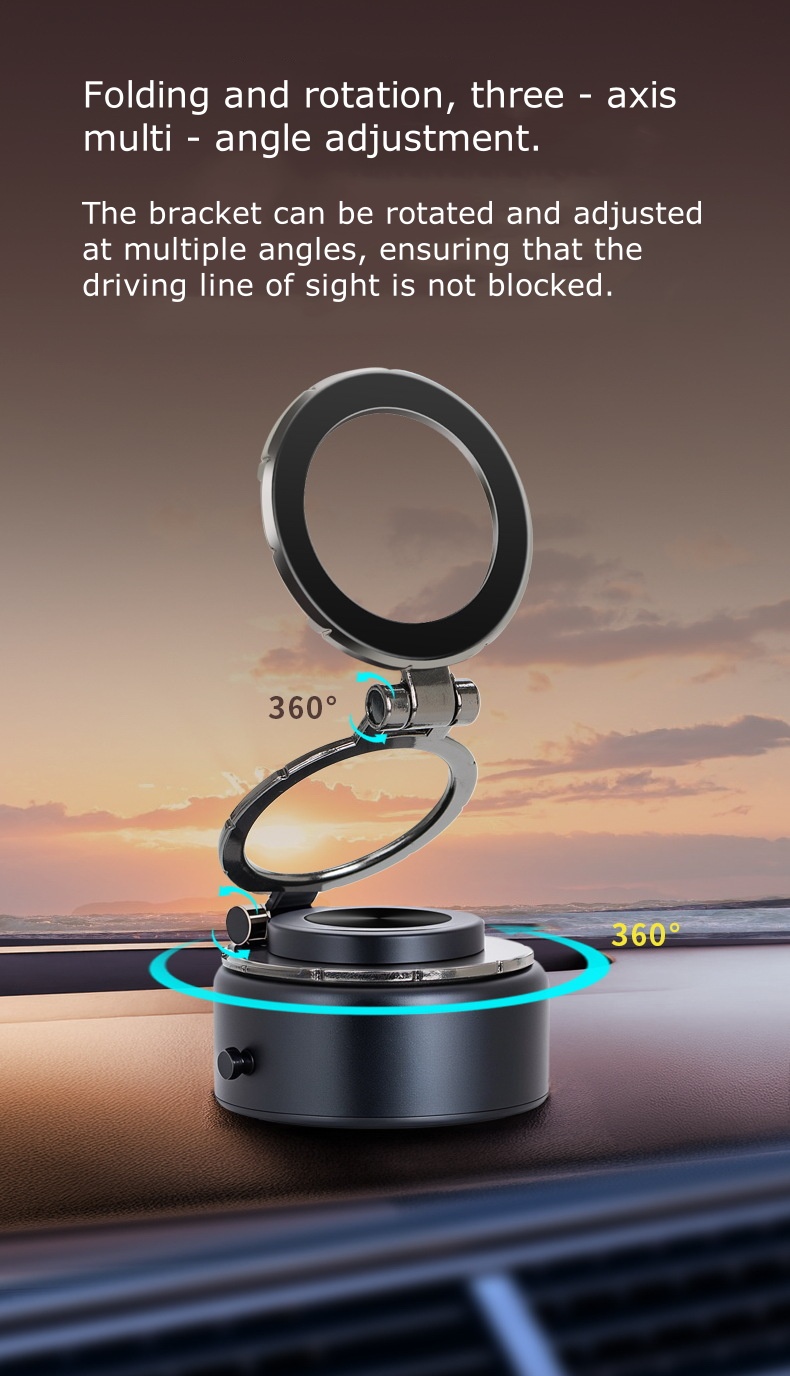 Magnetic Telescopic Car Phone Holder - Vacuum Suction Tech for GPS Navigation CZF-C502