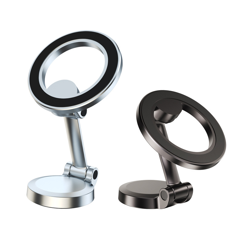 Foldable Magnetic Car Phone Holder - Anti-Shake Suction Cup Mount for Universal GPS Navigation F122