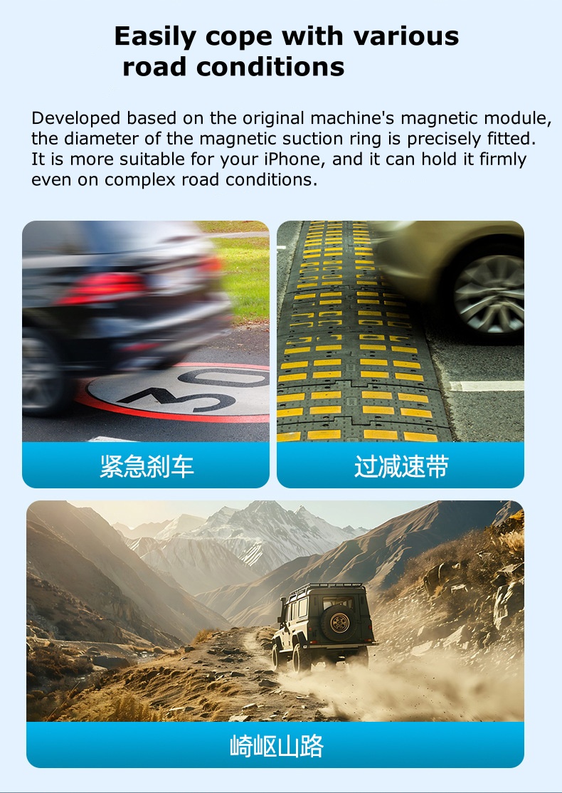 Universal Dual-Head Dual-Sided Magnetic Car Phone Holder for Navigation and Outdoor Use C20SX