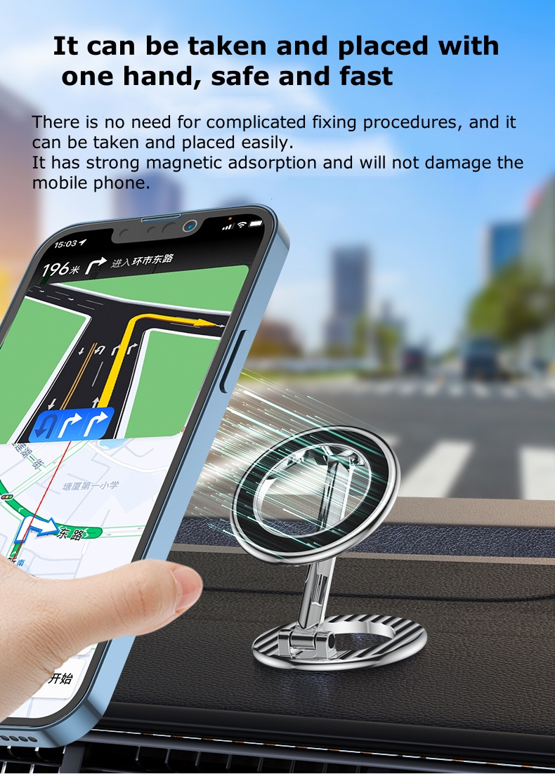 Universal Dual-Head Dual-Sided Magnetic Car Phone Holder for Navigation and Outdoor Use C20SX