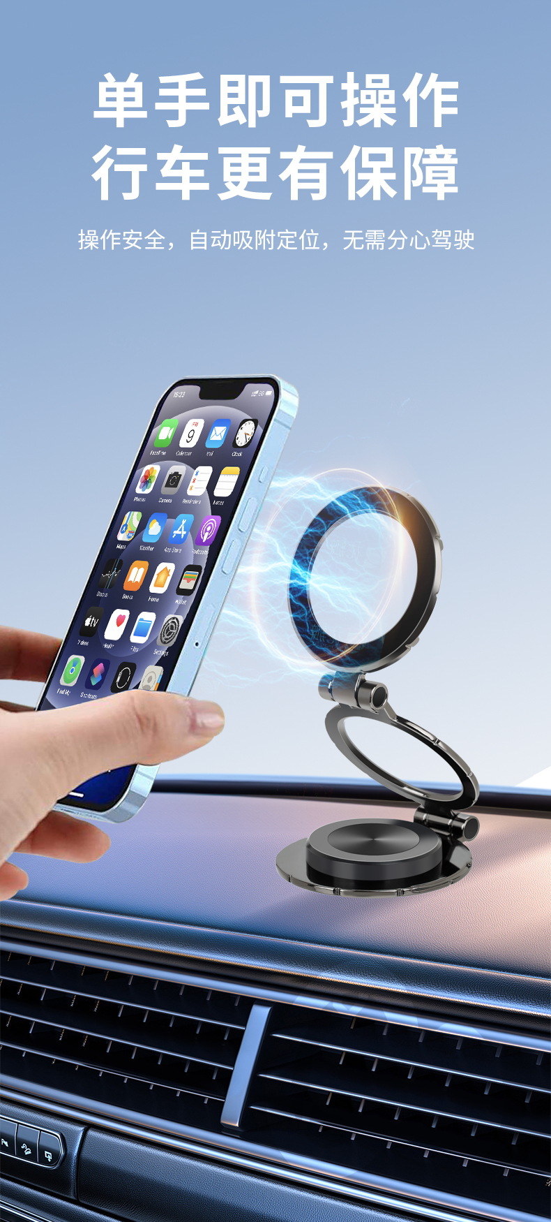 2024 New Foldable Dashboard Car Phone Mount – Versatile Car Holder for Smartphones C36