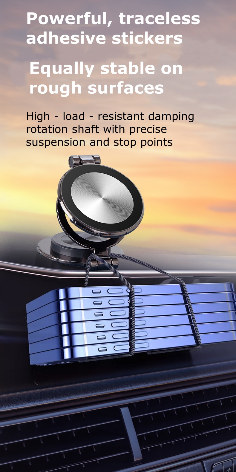 Universal Magnetic Dashboard Car Phone Holder Strong Adhesive Mount for Car Interior Use C38