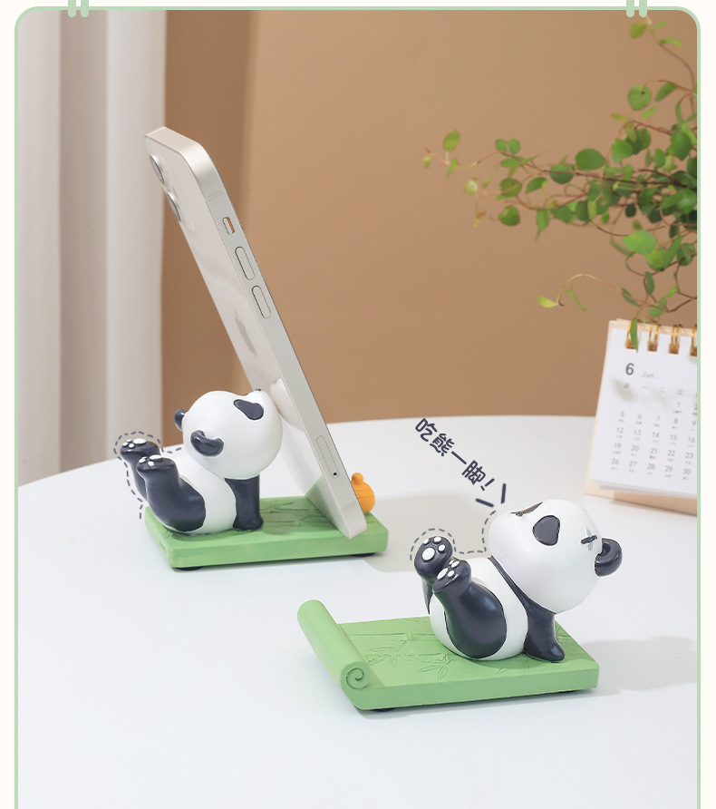 Cute Panda-Themed Yoga Resin Ornaments – Multifunctional Phone and Tablet Stands G4A2E0