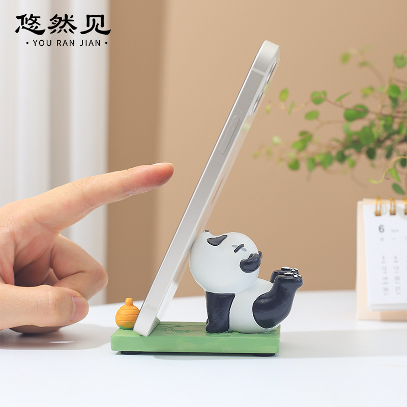 Cute Panda-Themed Yoga Resin Ornaments – Multifunctional Phone and Tablet Stands G4A2E0