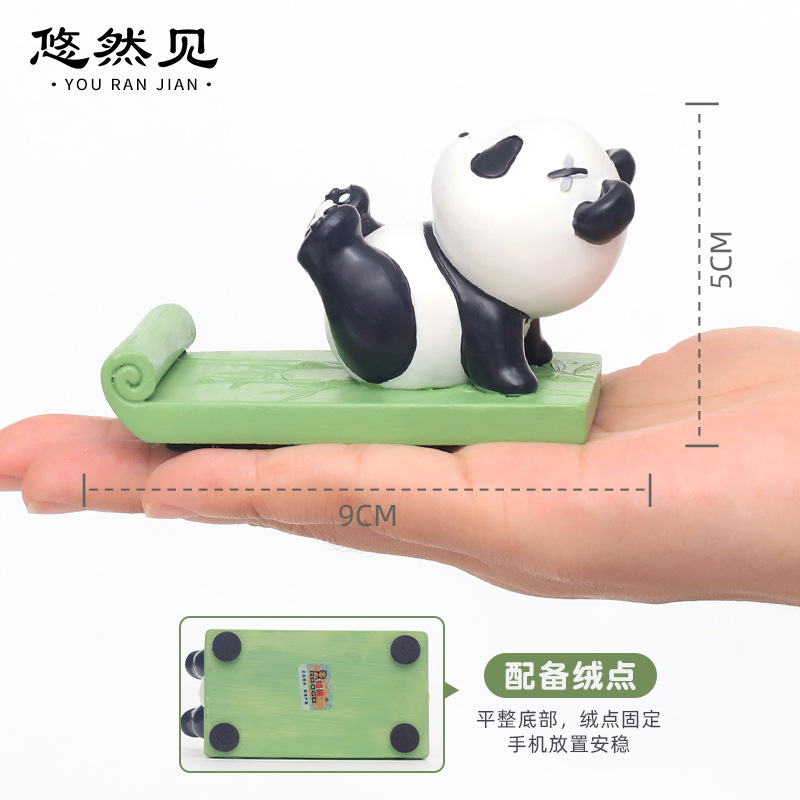 Cute Panda-Themed Yoga Resin Ornaments – Multifunctional Phone and Tablet Stands G4A2E0