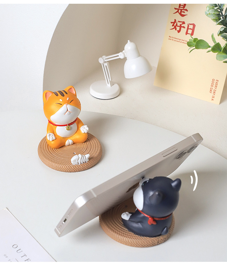 Creative Gift Cartoon Animal Cat and Dog Resin Phone Holder