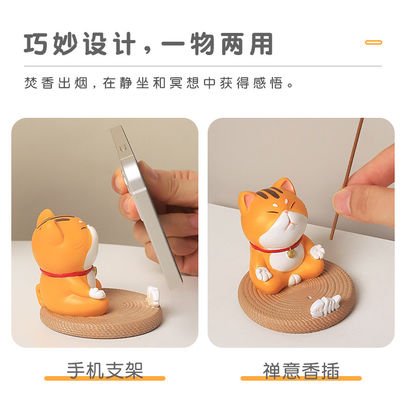 Creative Gift Cartoon Animal Cat and Dog Resin Phone Holder