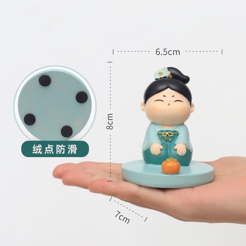 Chinese Ancient Beauty Desktop Ornament - Cartoon Resin Phone Holder Decoration