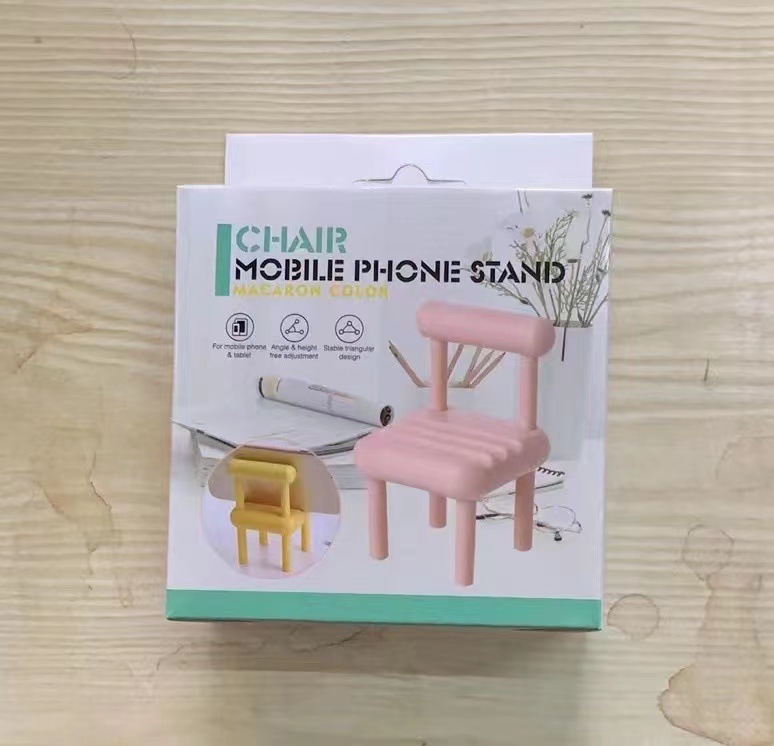 Portable Macaron-Style Chair-Shaped Phone & Tablet Stand - Creative Multi-Color Adjustable Holder