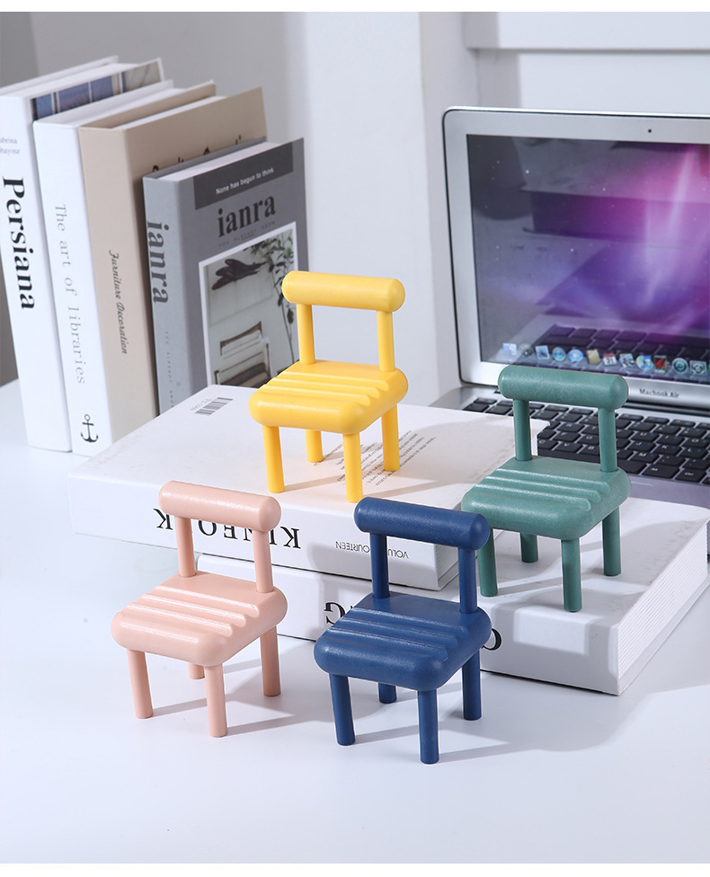 Portable Macaron-Style Chair-Shaped Phone & Tablet Stand - Creative Multi-Color Adjustable Holder