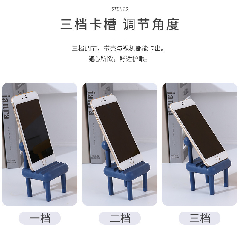 Portable Macaron-Style Chair-Shaped Phone & Tablet Stand - Creative Multi-Color Adjustable Holder