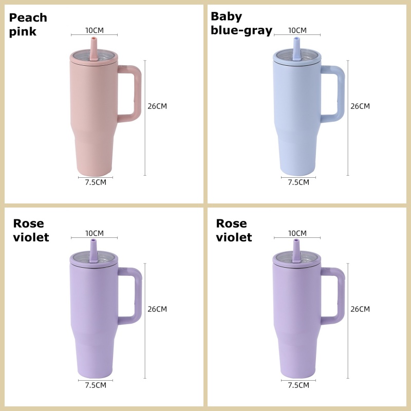 40oz 1200ml Double-Layer Leak-Proof Portable Car Cup with Foldable Straw Lid for Direct Drinking