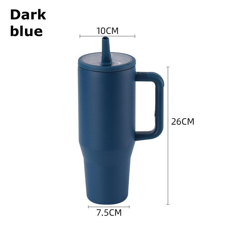 40oz 1200ml Double-Layer Leak-Proof Portable Car Cup with Foldable Straw Lid for Direct Drinking