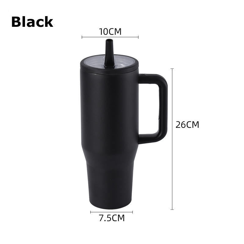40oz 1200ml Double-Layer Leak-Proof Portable Car Cup with Foldable Straw Lid for Direct Drinking