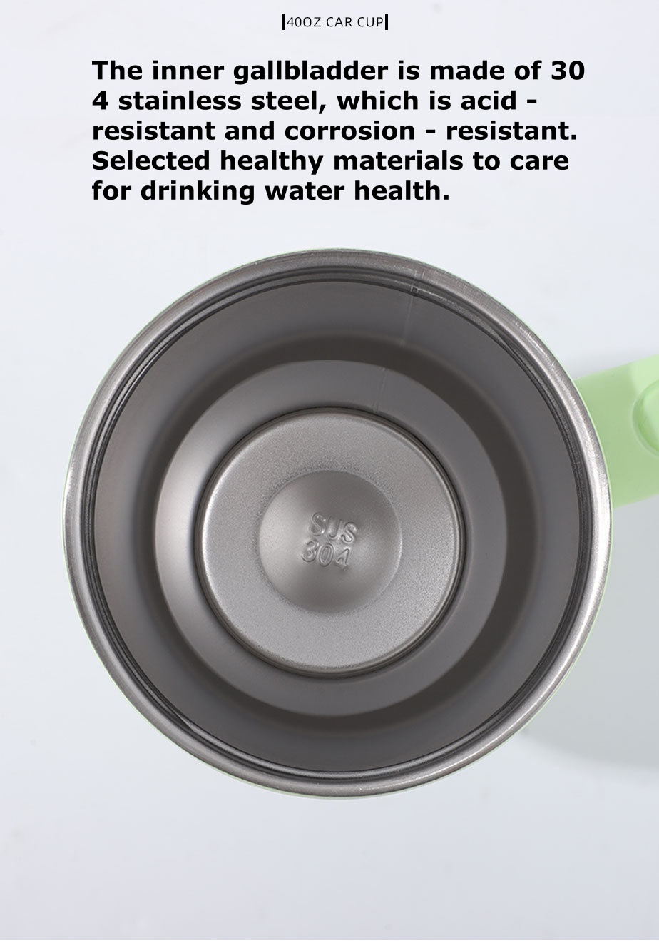 40oz 1200ml Double-Layer Leak-Proof Portable Car Cup with Foldable Straw Lid for Direct Drinking