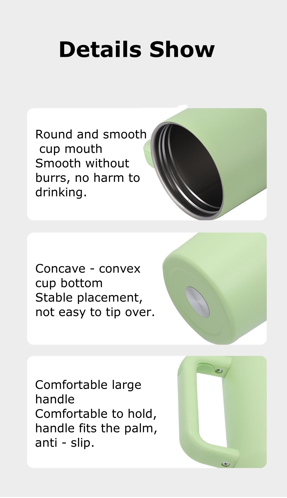 40oz 1200ml Double-Layer Leak-Proof Portable Car Cup with Foldable Straw Lid for Direct Drinking