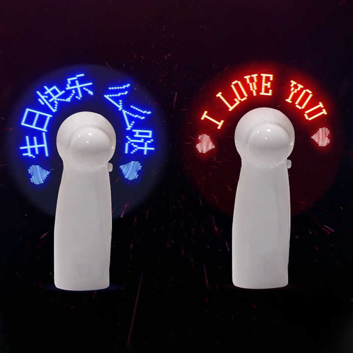 Programmable Led Custom Message Handheld Mini Fan Portable number 001