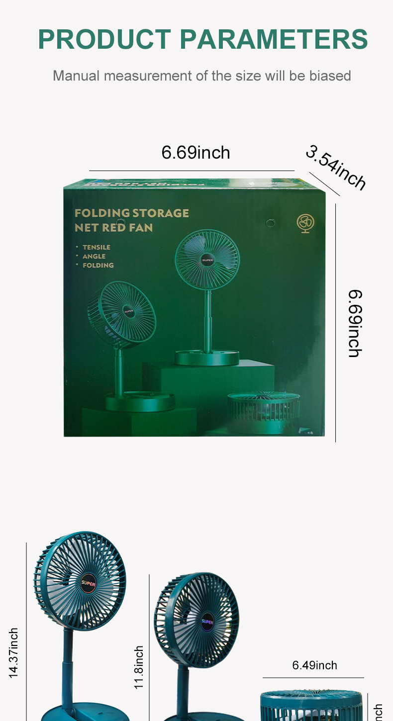 Hot selling Telescopic Fan USB Charging Cooling Portable Desk Camping Mini Table Foldable Fan 002