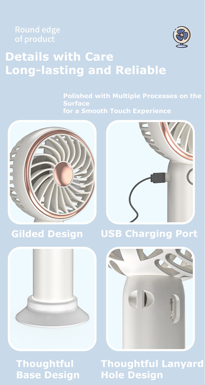 Cute Handheld Fan for Kids - Mini USB Cooling Fan Long-lasting Battery Life for Summer Heat MLS6097