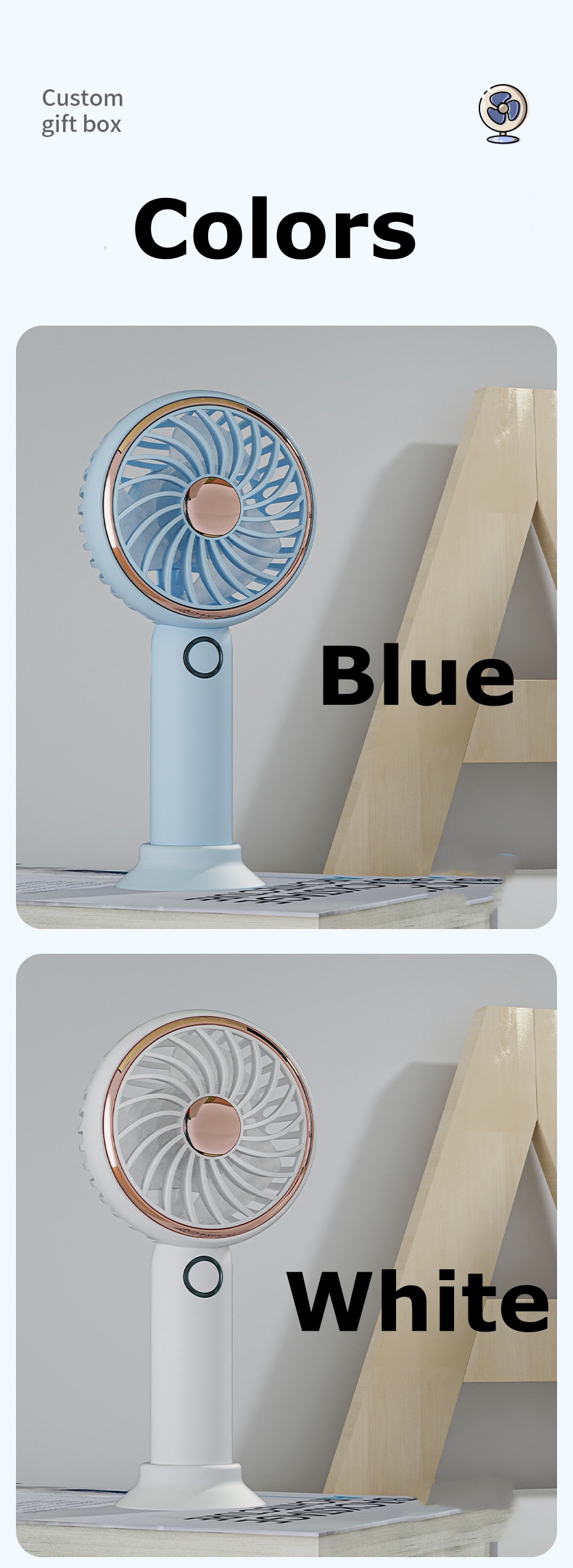Cute Handheld Fan for Kids - Mini USB Cooling Fan Long-lasting Battery Life for Summer Heat MLS6097