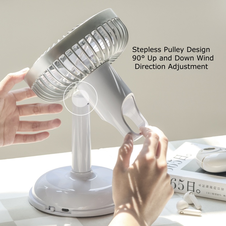 Simple Desktop Charging Fan USB Charging Portable Small Fan Retro Desktop Fan with Battery KD196